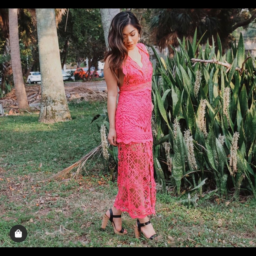 Size small Lipstick pink lattice dress